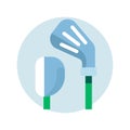Golf Club Heads Icon in Flat Design Royalty Free Stock Photo