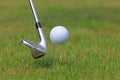 A Golf Club Hitting Golf Ball Royalty Free Stock Photo