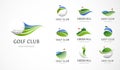Golf club icons, symbols, elements and logo collection Royalty Free Stock Photo