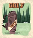 Golf club label with caddy bag Royalty Free Stock Photo