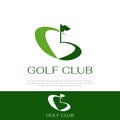 Golf club logo icon, abstract golf symbol shaped letter G Royalty Free Stock Photo