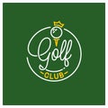 Golf club logo. Round linear logo of golf ball Royalty Free Stock Photo