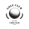 Golf Club logo vintage black and white Royalty Free Stock Photo