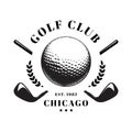 Golf Club logo vintage black and white Royalty Free Stock Photo