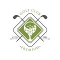 Golf club premium logo estd 1985, retro label for golf championship, sport club, business card vector Illustration on a