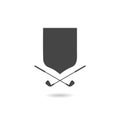 Golf Club Shield Emblem with shadow Royalty Free Stock Photo