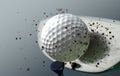Golf Club Striking Ball In Slow Motion