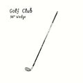 Golf Club types. 56ÃÂ° Wedge. Ink black and white doodle drawing