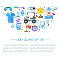 Golf Club Web Banner Template in Flat Royalty Free Stock Photo