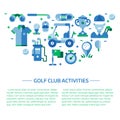 Golf Club Web Banner Template in Flat Royalty Free Stock Photo