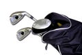 Golf clubs in a bag Royalty Free Stock Photo