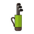 Golf clubs bag isolated icon Royalty Free Stock Photo
