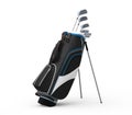 Golf clubs and Bag Isolated on White Background