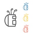 Golf clubs bag symbol. Vector signs for web graphics. Royalty Free Stock Photo