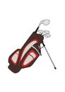 An Isolated golf clubs bag with plain colors. Good to make golf designs. Royalty Free Stock Photo