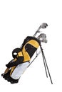 Golf clubs and bag on white Royalty Free Stock Photo