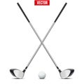 Golf clubs and ball. Vector