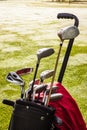 Golf clubs closeup