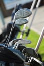 Golf clubs in golfbag Royalty Free Stock Photo