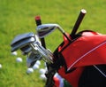 Golf clubs in golfbag Royalty Free Stock Photo