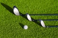 Golf clubs in golfbag and golf balls Royalty Free Stock Photo