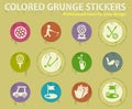 Golf colored grunge icons Royalty Free Stock Photo