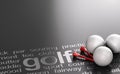 Golf concept, balls and tees over black background Royalty Free Stock Photo