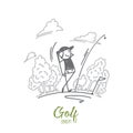 Golf concept. Hand drawn isolated vector