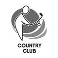 Golf country club logo colorless template on white Royalty Free Stock Photo