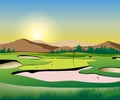 Golf course view, golf course Royalty Free Stock Photo