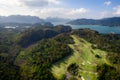 Golf course beautiful Aerial view of golf field landscape Royalty Free Stock Photo