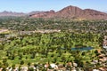 Golf Course below Camelback Mountain Royalty Free Stock Photo