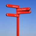 Golf course direction information signs Royalty Free Stock Photo