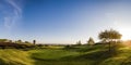 Golf course in Fallbrook California at sunset Royalty Free Stock Photo