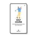 Golf Course Field Playing Golfer Sportsman Vector