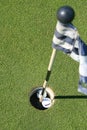 Golf Course Flag And Two Golf Balls Royalty Free Stock Photo