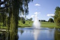 Golf Course Fountain and Pond