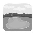 Golf course.Golf club single icon in monochrome style vector symbol stock illustration web. Royalty Free Stock Photo