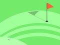 Golf course. Green lawn with a flag and a hole. Typography background for advertising, postcards, poster and banner. Vector Royalty Free Stock Photo