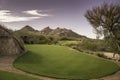 Golf course landscape desert mountain scenic view Royalty Free Stock Photo