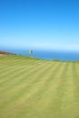 Golf course landscape by the ocean Royalty Free Stock Photo