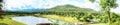 Golf course landscape panorama Royalty Free Stock Photo