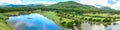 Golf course landscape panorama Royalty Free Stock Photo