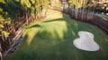 Golf Course Morning view Hope Island, Gold Coast with large sand trap