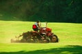 Golf Course Mowing Royalty Free Stock Photo