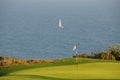 Golf course near the water Royalty Free Stock Photo