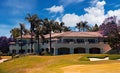 Golf course with palm trees and greenery Royalty Free Stock Photo