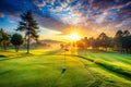 Golf Course Sunrise Royalty Free Stock Photo