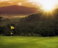 Golf Course Sunset Royalty Free Stock Photo