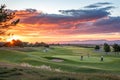 Golf Course Sunset Royalty Free Stock Photo